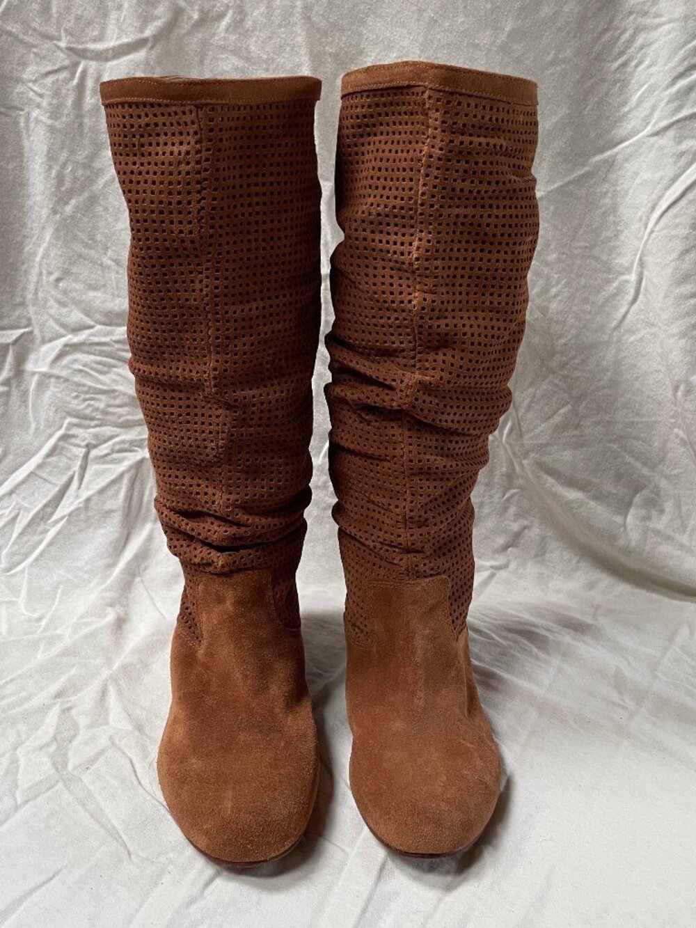 UGG Australia Brown Perforated Suede Slouchy Tall Boots Size 9